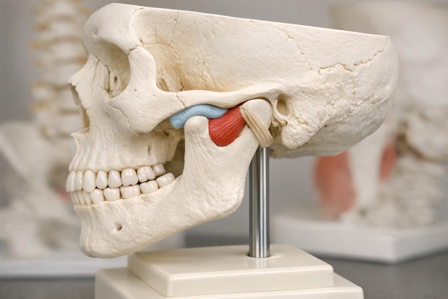 zdjęcie anatomicznego modelu stawu skroniowo-żuchwowego